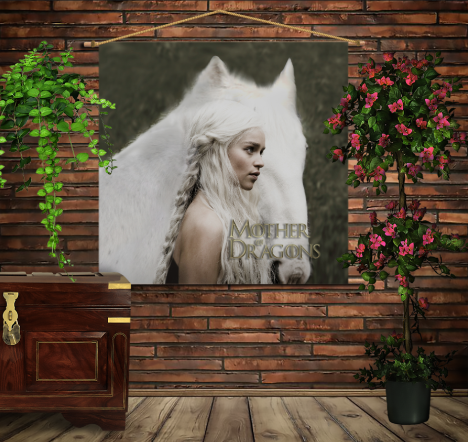 Мобільна картина-постер на тканині з 3D з принтом Дейнеріс/Game of Thrones
