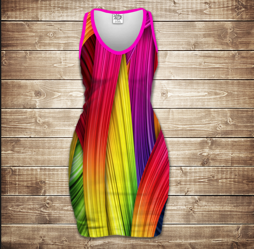 Платье-майка 3D-Rainbow color