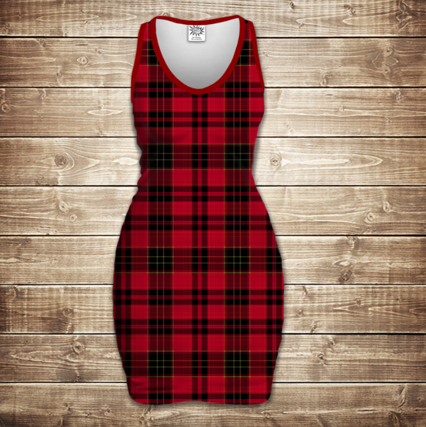 Платье-майка 3D-Red tartan