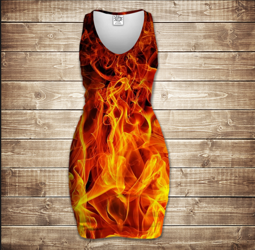 Платье-майка 3D-Огонь