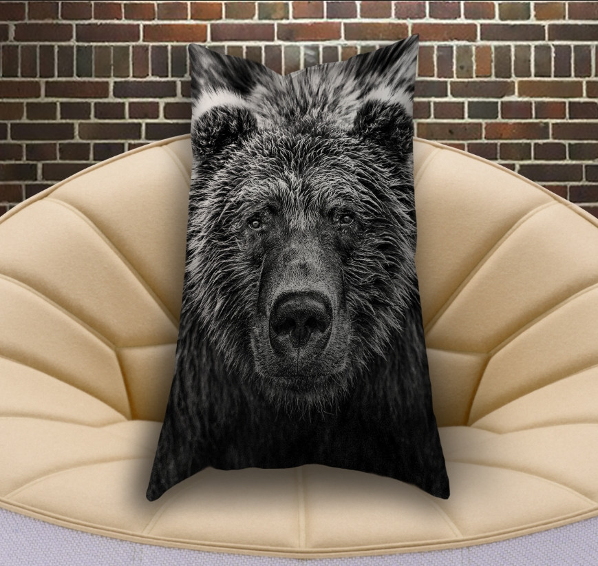 Подушка ростовая вертикальная с 3D принтом Медведь Графика